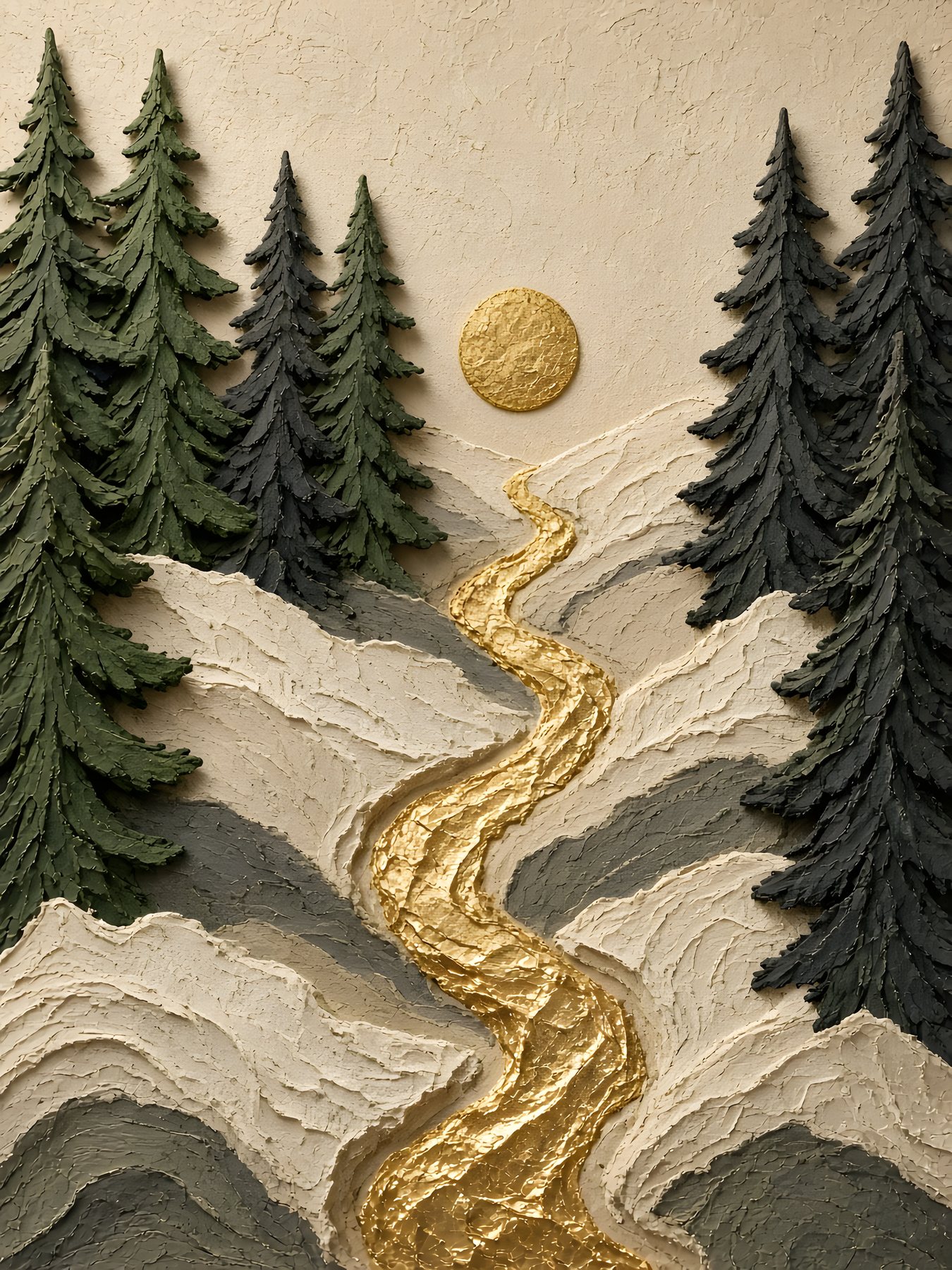 Gold Between the Pines, Clay & Gold fine art print